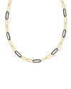 Ainsley Gold Chain Black Enamel Necklace