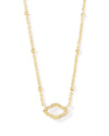 Mini Abbie Necklace Gold Ivory Mother of Pearl