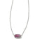 Grayson Silver Crystal Pendant Necklace in Pink Ombre