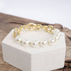 Gold Chain and Large Pearl Bracelet