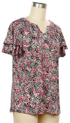 Rose Dots Flutter Sleeve Top