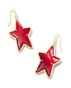 Ada Star Drop Earrings Gold Cranberry Illusion