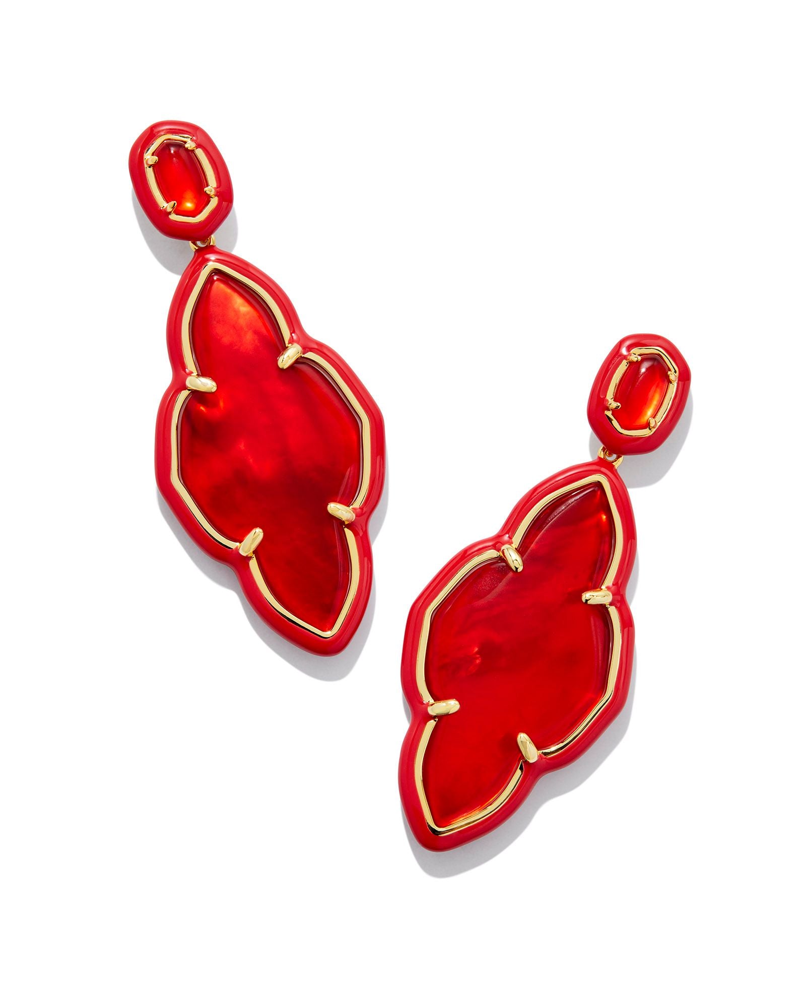 Abbie Red Illusion Enamel Earrings