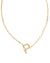 Pearl Letter P Gold Pendant Necklace