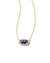 Elisa Short Pendant Necklace Cobalt Blue Mosaic Glass