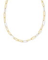 Ainsley Gold Chain White Enamel Necklace