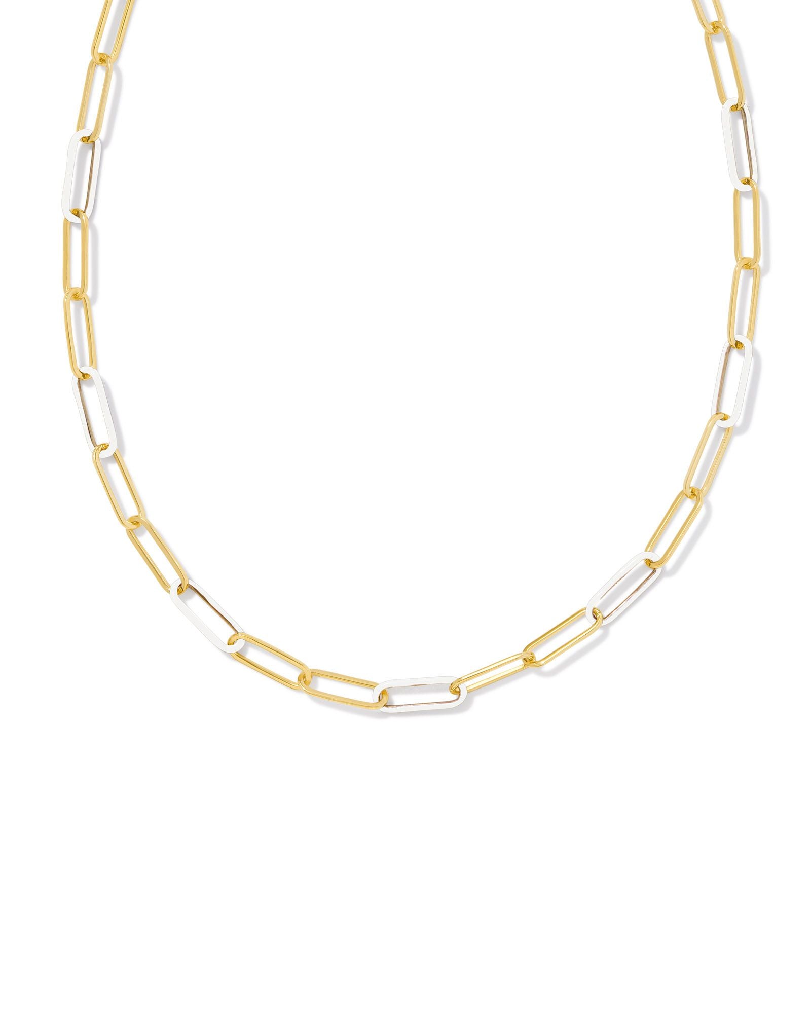 Ainsley Gold Chain White Enamel Necklace