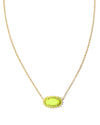 Elisa Color Burst Frame Short Pendant Necklace Gold Chartreuse Magnesite