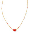 Mini Elisa Enamel Necklace Gold Red Illusion