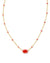 Mini Elisa Enamel Necklace Gold Red Illusion