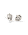 Framed Tessa Stud Earrings Silver Platinum Drusy