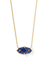 Lindy Rae Elisa Gold Pendant Necklace Blue Crystal