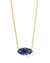 Lindy Rae Elisa Gold Pendant Necklace Blue Crystal