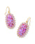 Dani Color Burst Frame Drop Earrings Gold Bronze Veined Violet Magnesite