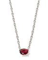 Cailin Crystal Pendant Necklace Silver Burgundy