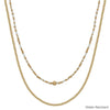 Water Resistant Gold Beaded Chain and White Beaded Layered 16&quot;-18&quot; Necklace