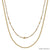 Water Resistant Gold Beaded Chain and White Beaded Layered 16"-18" Necklace