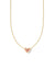 Holland Gold Heart Pendant Necklace Pink Crystal