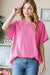 Hot Pink Short Sleeve Rib Top