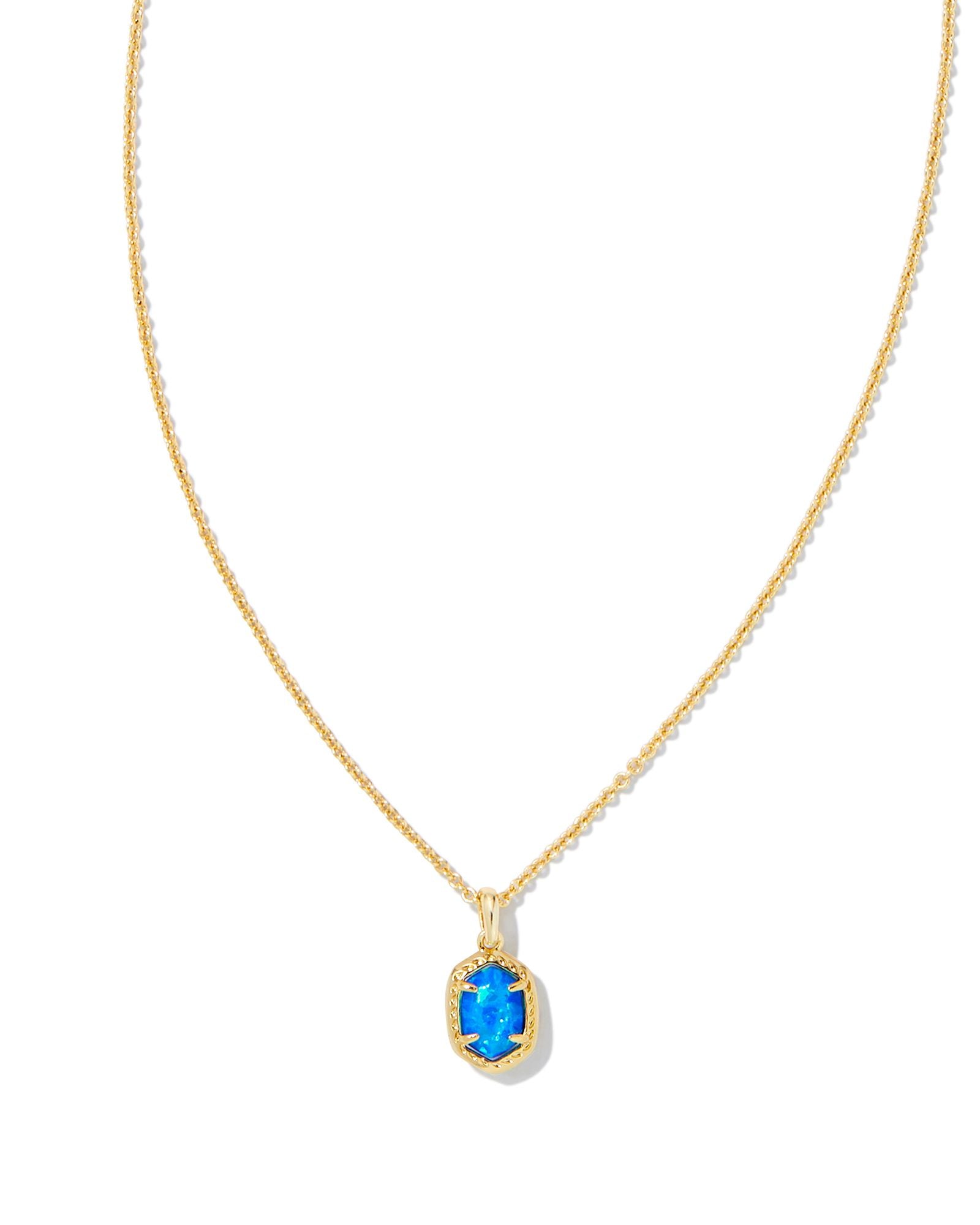 Daphne Gold Bright Blue Opal Necklace