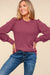 Burgundy Long Sleeve Ribbed Top