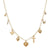 Gold Chain with Heart, Cross, Clover Charm 16"-18" Necklace