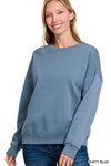 Dusty Blue Luxe Knit Top