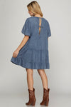 Denim Puff Sleeve Dress