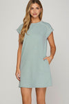 Light Blue Knit Mini Dress