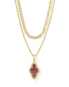 Abbie Multi Strand Necklace Gold Cranberry Illusion