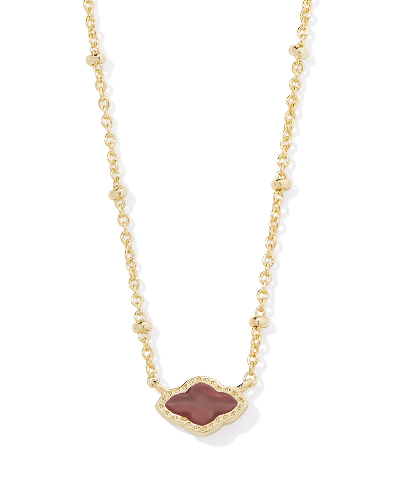 Mini Abbie Necklace Gold Cranberry Illusion