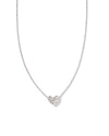 Holland Silver Heart Pendant Necklace White Crystal