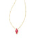 Kinsley Gold Short Pendant Necklace Raspberry Illusion