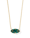 Lindy Rae Elisa Gold Pendant Necklace Green Crystal