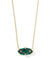 Lindy Rae Elisa Gold Pendant Necklace Green Crystal