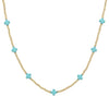 Gold Beaded with Turquoise Cross Necklace