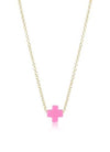 16&quot; Gold Necklace - Bright Pink Signature Cross