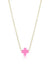 16" Gold Necklace - Bright Pink Signature Cross