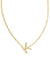 Pearl Letter K Gold Pendant Necklace