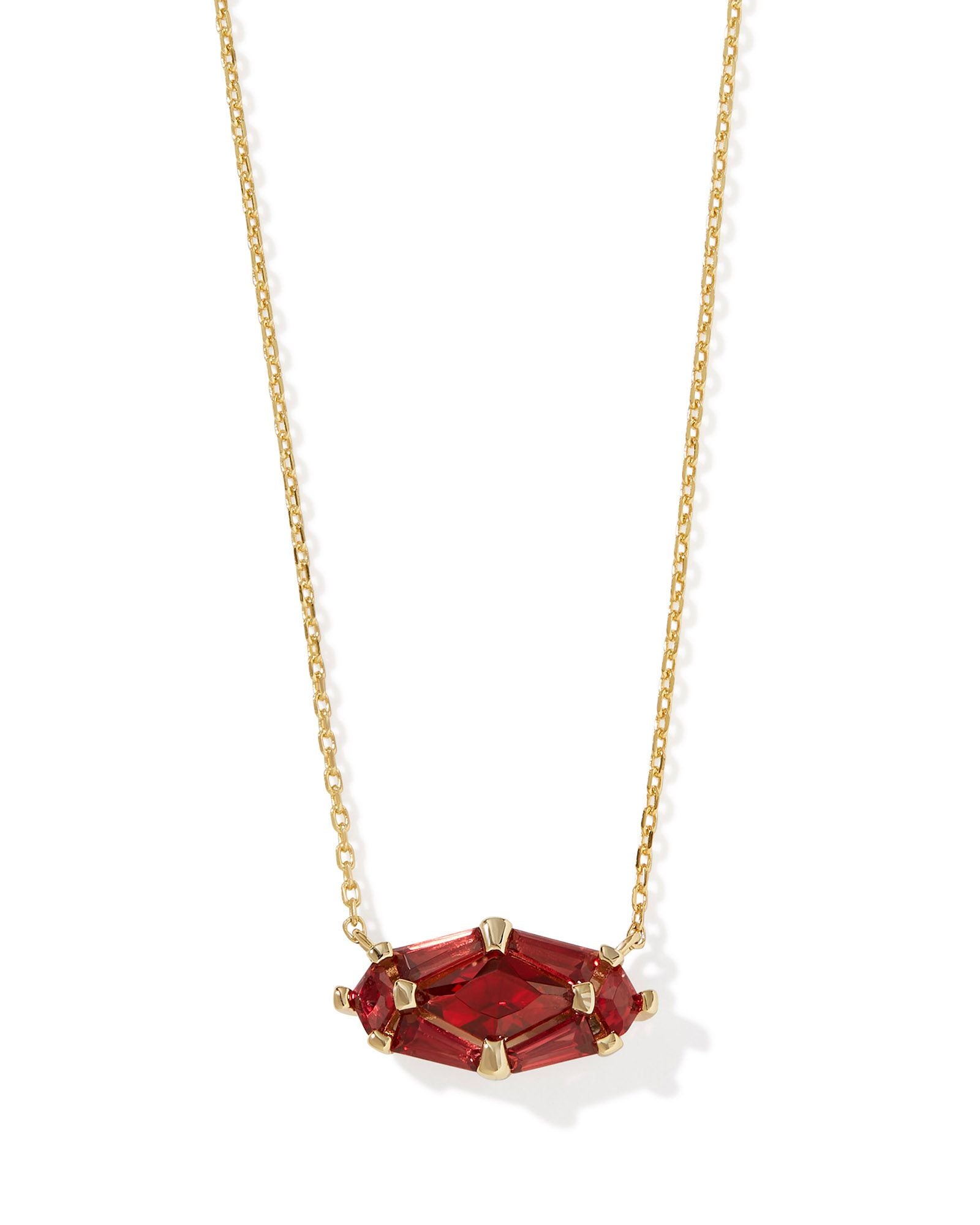 Lindy Rae Elisa Gold Pendant Necklace Red Crystal