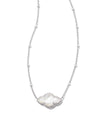 Abbie Silver Pendant Necklace Mother of Pearl