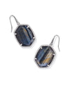 Daphne Silver Navy Tiger&#39;s Eye Drop Earrings