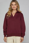 Maroon V Neck Sweat Shirt