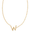 Pearl Letter W Gold Pendant Necklace