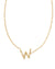 Pearl Letter W Gold Pendant Necklace