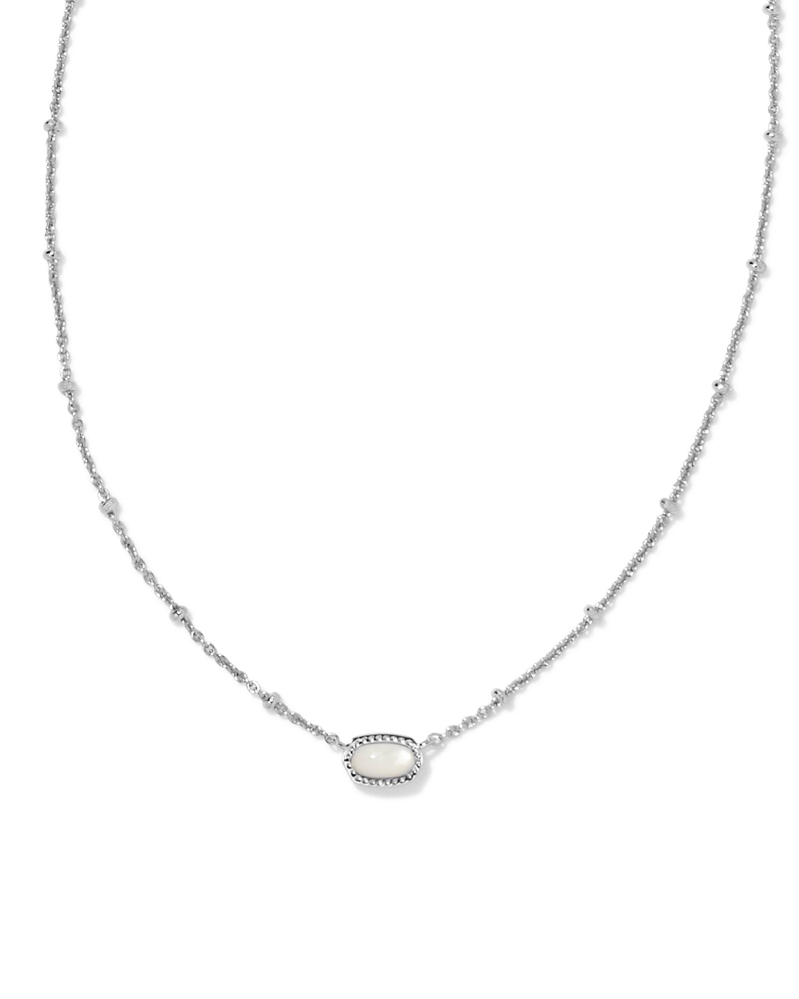 Mini Elisa Necklace Silver Ivory Mother of Pearl