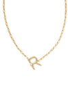 Pearl Letter R Gold Pendant Necklace