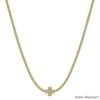 Water Resistant Gold Beaded Chain with Gold Cross 16&quot;-18&quot; Necklace