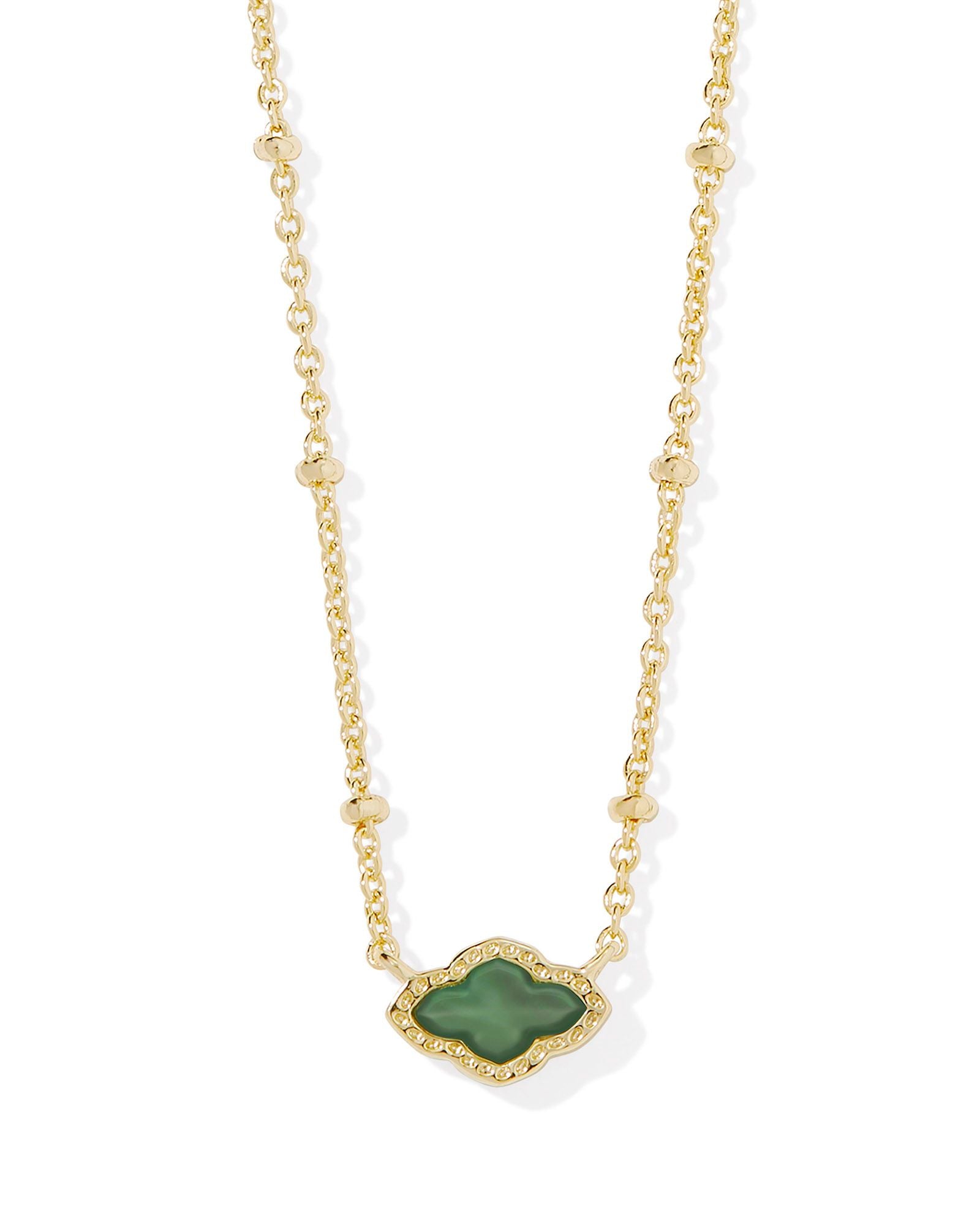 Mini Abbie Necklace Gold Green Illusion