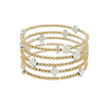 Gold Beaded with White Cross Stretch Bracelet